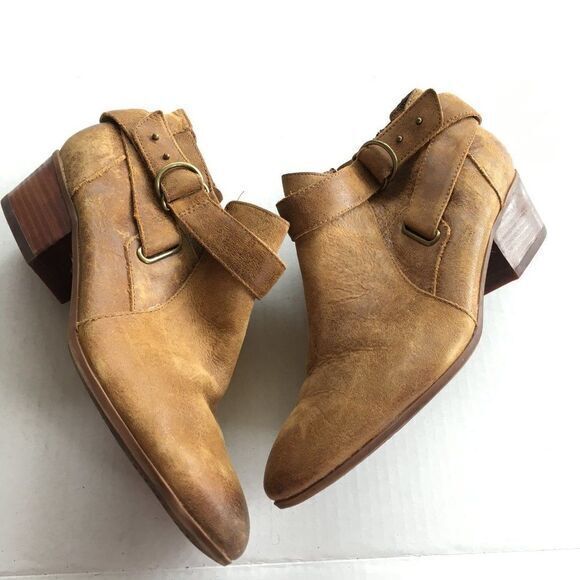 Clarks Spye Belle distressed artisan Ankle Boots Booties Womens Size 10M‎ Camel - Picture 4 of 8